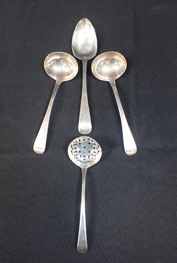 A PAIR OF SILVER SAUCE LADLES, JOSEPH BRADLEY