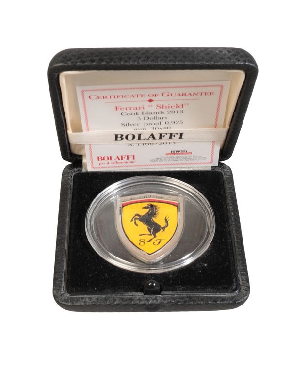 COOK ISLANDS 2013 $5 SILVER FERRARI SHIELD