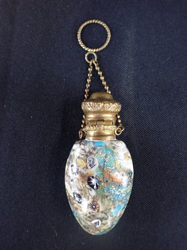 A 19TH CENTURY VENETIAN GLASS SCENT BOTTLE