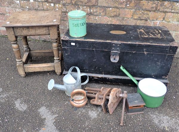 A WOODEN TOOL CHEST; 'TRAINING SCHOOL, EASTLEIGH'