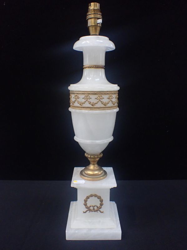 AN ITALIAN ALABASTER TABLE LAMP