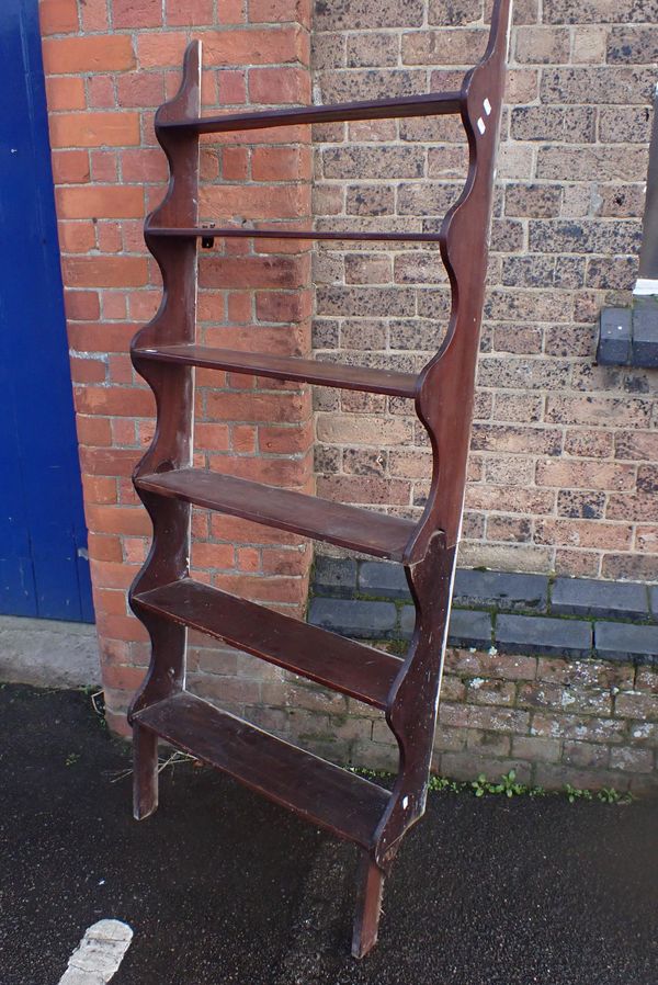 A 19TH CENTURY MAHOGANY OPEN BOOKCASE