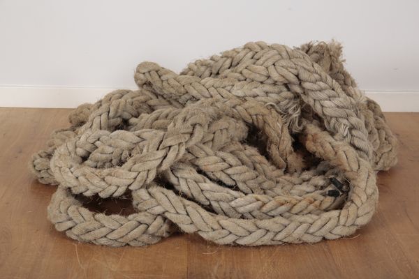 A LENGTH OF VINTAGE BRAIDED NAUTICAL ROPE