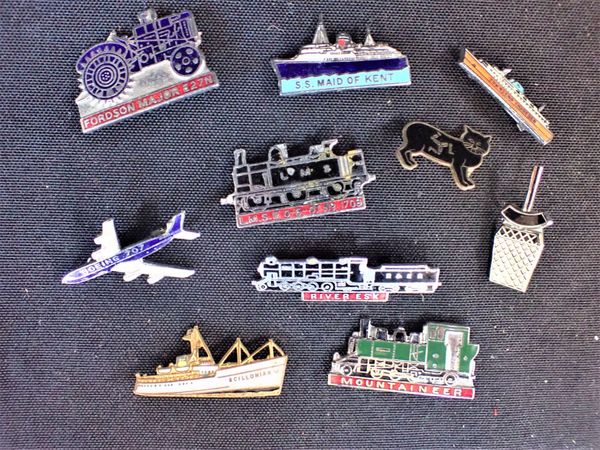 A SMALL COLLECTION OF ENAMEL BADGES, SOME RAILWAY INTEREST