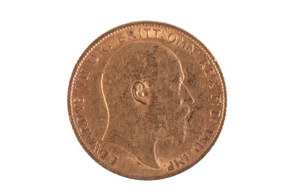 A 1906 EDWARD VII GOLD HALF SOVEREIGN