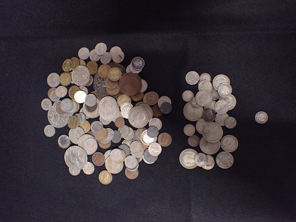 AN 1842 SILVER FOURPENCE, OTHER SILVER COINS