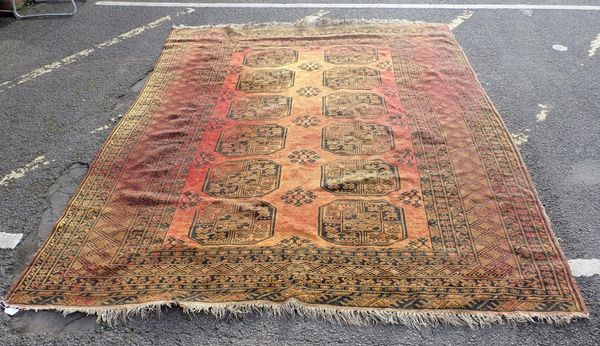 AN AFGHAN BOKHARA ORANGE GROUND RUG