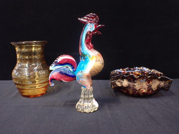 A MURANO GLASS COCKEREL