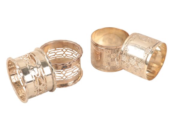 A PAIR OF LATE VICTORIAN SILVER ‘AESTHETIC’ NAPKIN RINGS