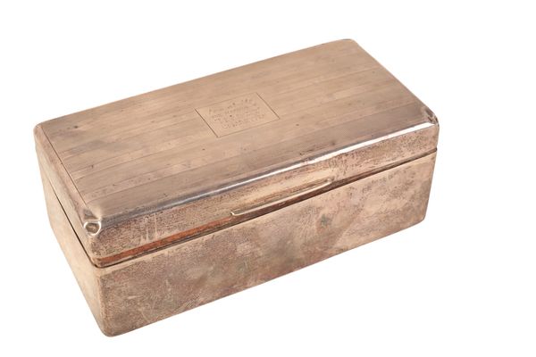 A GEORGE V SILVER CIGARETTE BOX