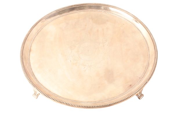 A GEORGE III SILVER CIRCULAR SALVER