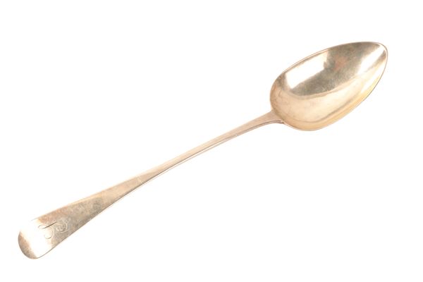 A GEORGE III SILVER OLD ENGLISH PATTERN BASTING SPOON