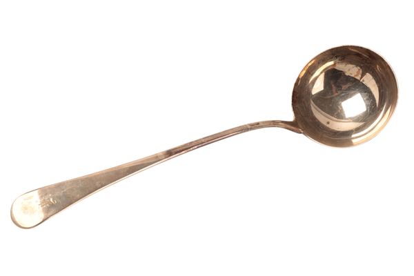 A GEORGE III SILVER OLD ENGLISH PATTERN LADLE