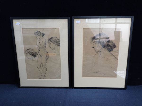 MARGARET JAMESON, EARLY 20TH CENTURY: TWO LIFE DRAWINGS