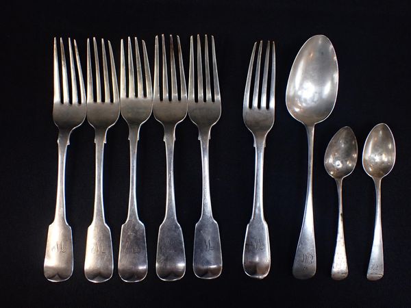 FIVE SILVER FORKS, CHARLES STEWART, DUBLIN 1826