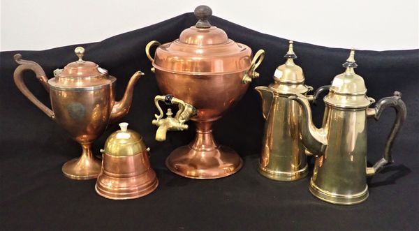 A COPPER TEA OR HOT WATER URN