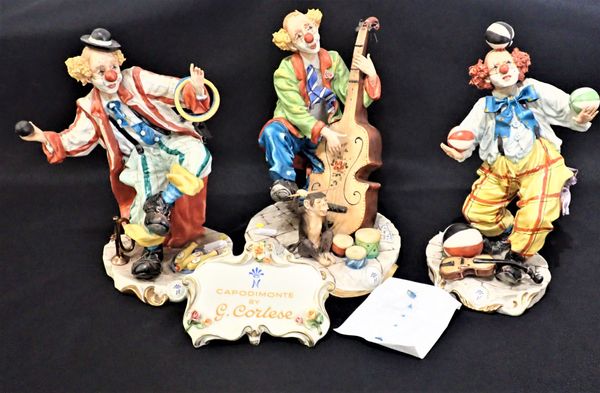 THREE CAPODIMONTE PORCELAIN FIGURES