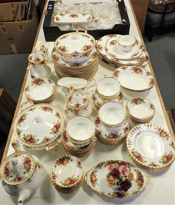 A ROYAL ALBERT ‘OLD COUNTRY ROSES’ BONE CHINA PART TEA, COFFEE AND DINNER SERVICE