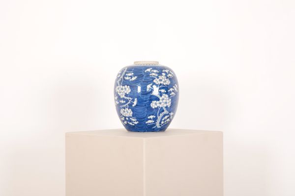 A CHINESE BLUE AND WHITE GINGER JAR