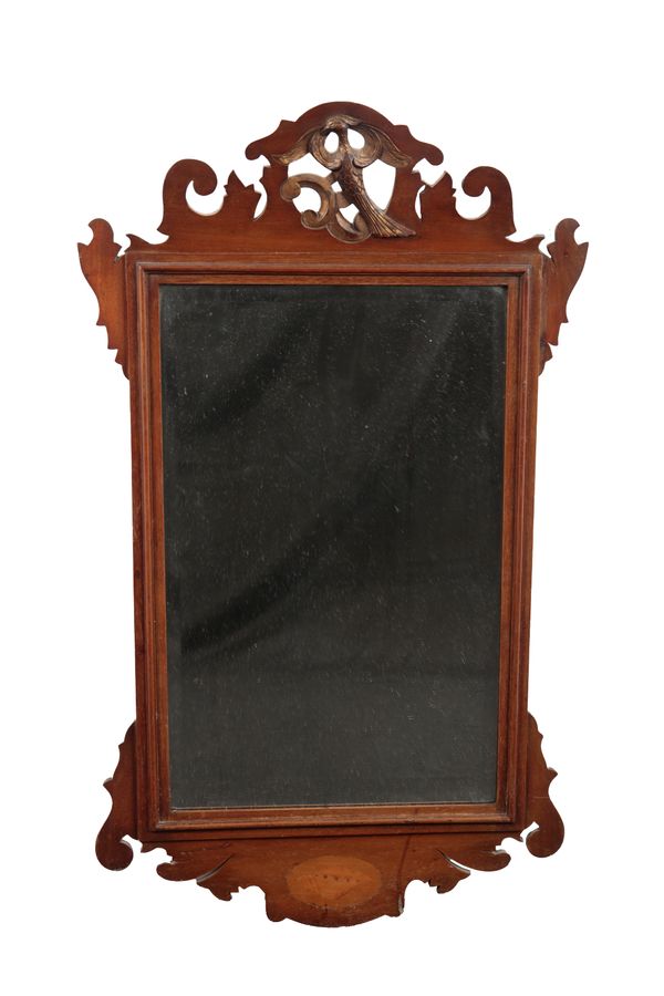 A GEORGE II STYLE MAHOGANY AND PARCEL GILT PIER MIRROR