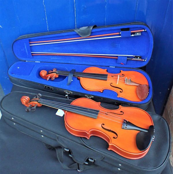 TWO MODERN VIOLINS