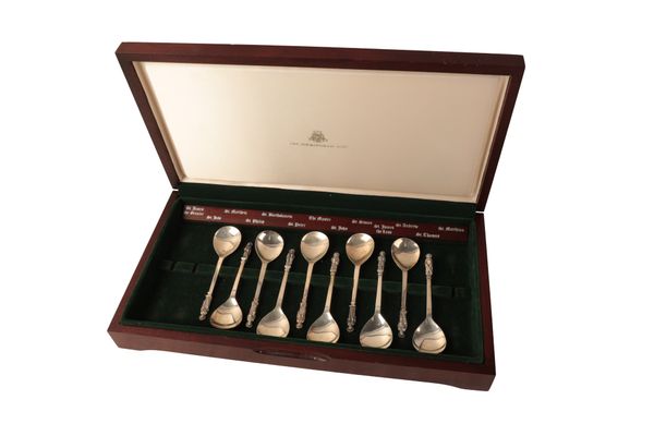 A PART SET OF TEN ELIZABETH II SILVER APOSTLE SPOONS