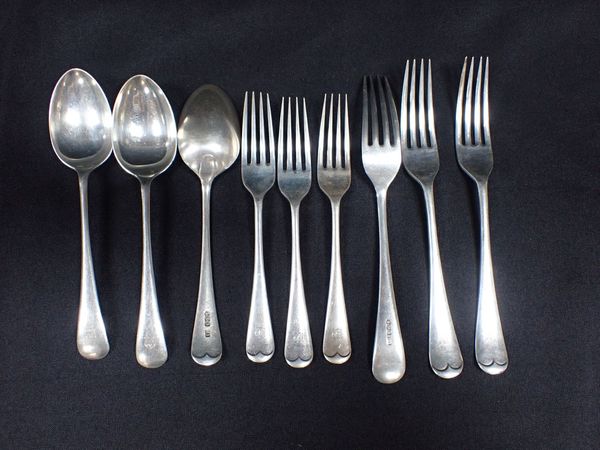 A QUANTITY OF SILVER SPOONS AND FORKS