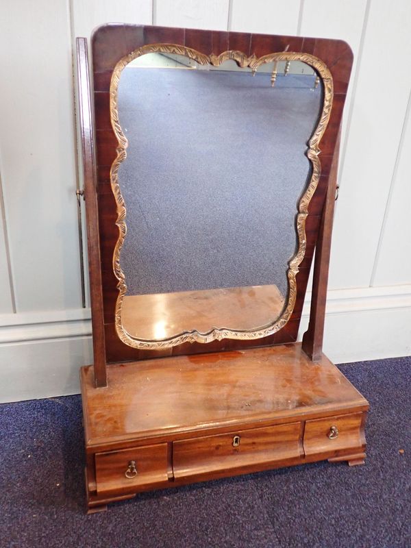 A MAHOGANY AND PARCEL-GILT DRESSING MIRROR