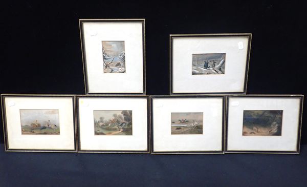 A SET OF FOUR 19th CENTURY COLOURED HUNTING PRINTS