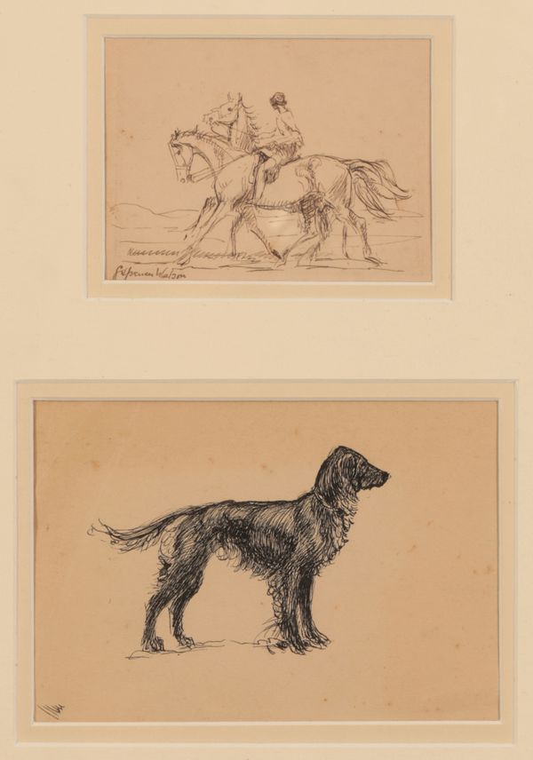 GEORGE SPENCER WATSON (1869-1934) A sketch of the artist's wife, Hilda, on horseback