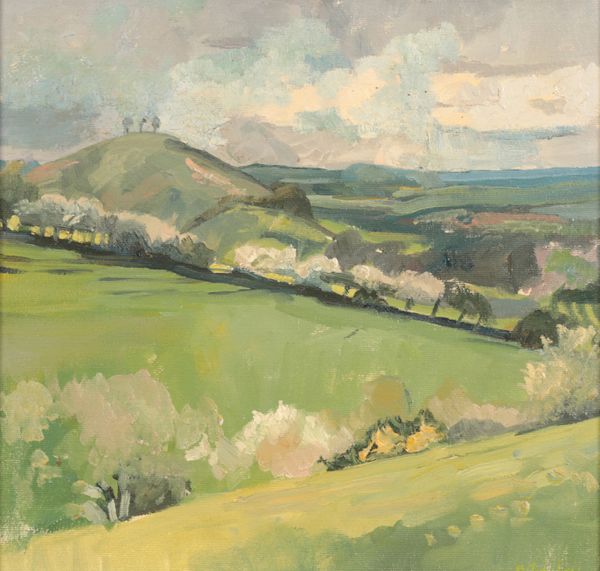 *RICHARD PIKESLEY (b. 1951) 'Colmers Hill from Eype Down'