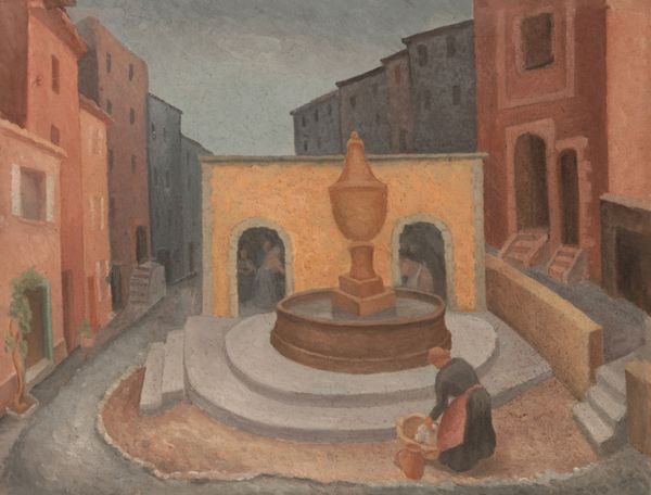 *ELSIE BARLING (1883-1976) 'St Paul de Vence, Place de la Fontaine'