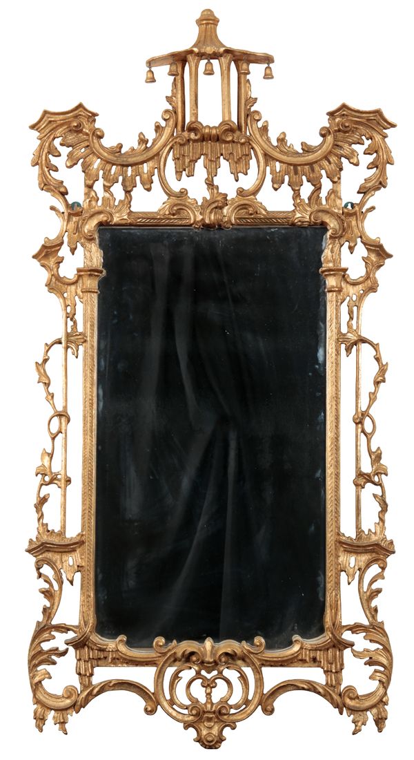A GEORGE II STYLE GILTWOOD AND COMPOSITION MIRROR