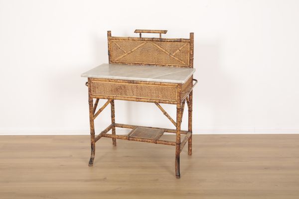 A VICTORIAN BAMBOO WASHSTAND