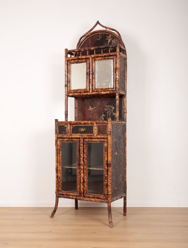 A VICTORIAN BAMBOO CABINET