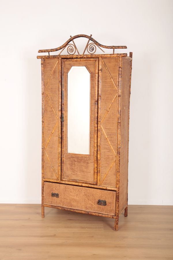 A VICTORIAN BAMBOO WARDROBE