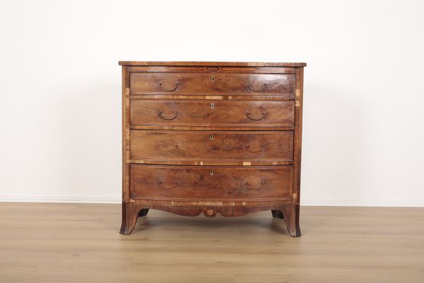 A GEORGE III MAHOGANY BOWFRONT CHEST OF DRAWERS