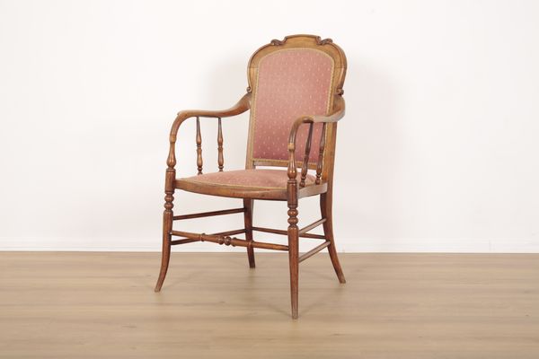 A VICTORIAN BEECHWOOD ARMCHAIR