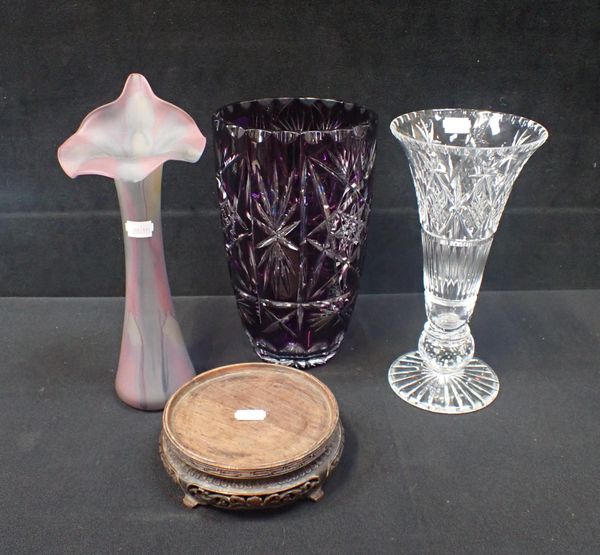 A CANADIAN IRIDESCENT GLASS ‘ORCHID’ VASE