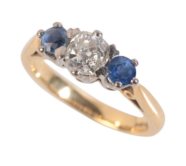 A DIAMOND AND SAPPHIRE TRILOGY RING