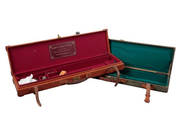 ARMY & NAVY OF LONDON: A SINGLE BROWN LEATHER GUN CASE