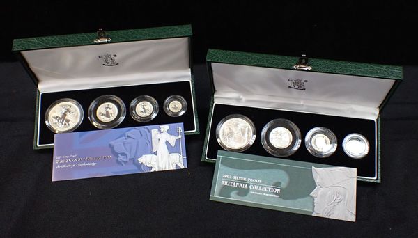 ROYAL MINT 2001 BRITANNIA COLLECTION SILVER PROOF FOUR COIN SET