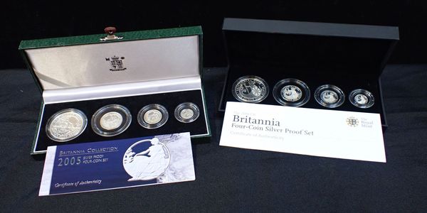 ROYAL MINT: A 2005 BRITANNIA COLLECTION SILVER PROOF COIN SET