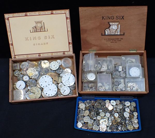 A QUANTITY OF VARIOUS WATCH AND POCKET WATCH MOVEMENTS AND DIALS