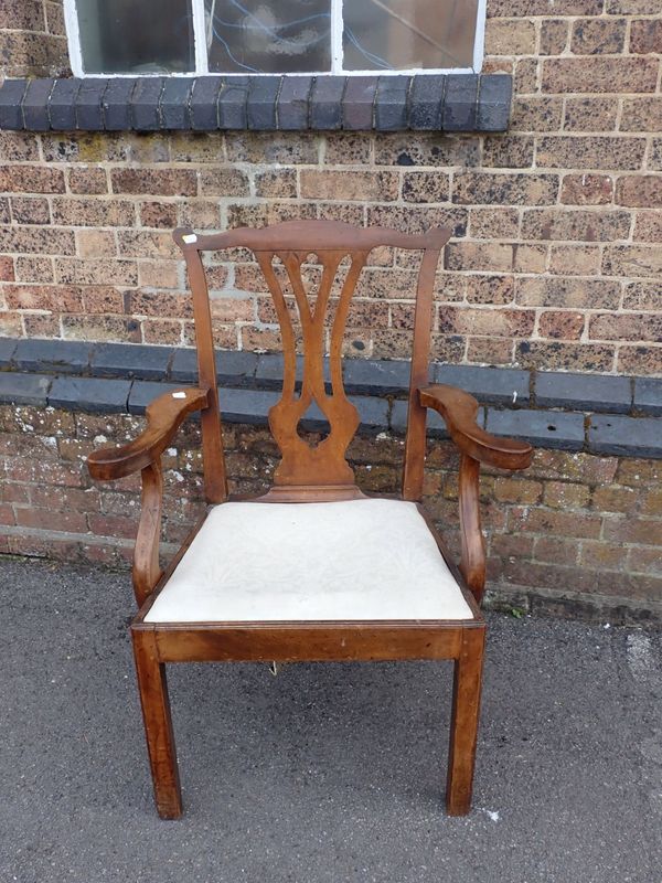 A CHIPPENDALE STYLE ARMCHAIR