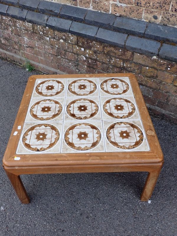 G PLAN: A LABELLED TILED COFFEE TABLE