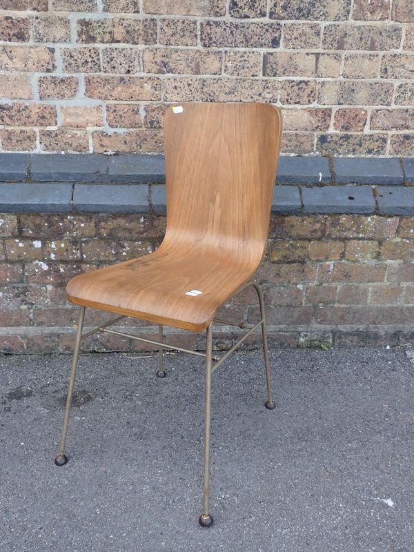 A MID-CENTURY STEAM-BENT PLYWOOD CHAIR.