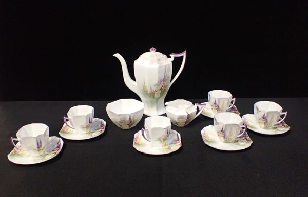 A SHELLEY QUEEN ANNE 'GARDEN URN' COFFEE SERVICE