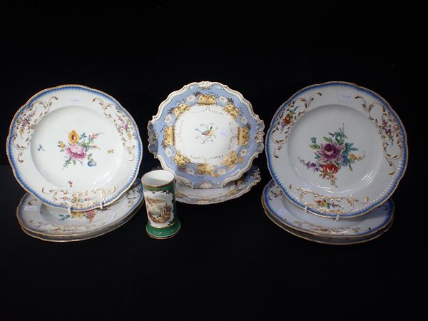 SET OF SIX MEISSEN STYLE PLATES