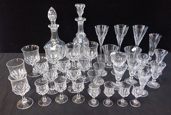 FIVE WATERFORD PORT/SHERRY GLASSES, AND OTHER GLASS WARE